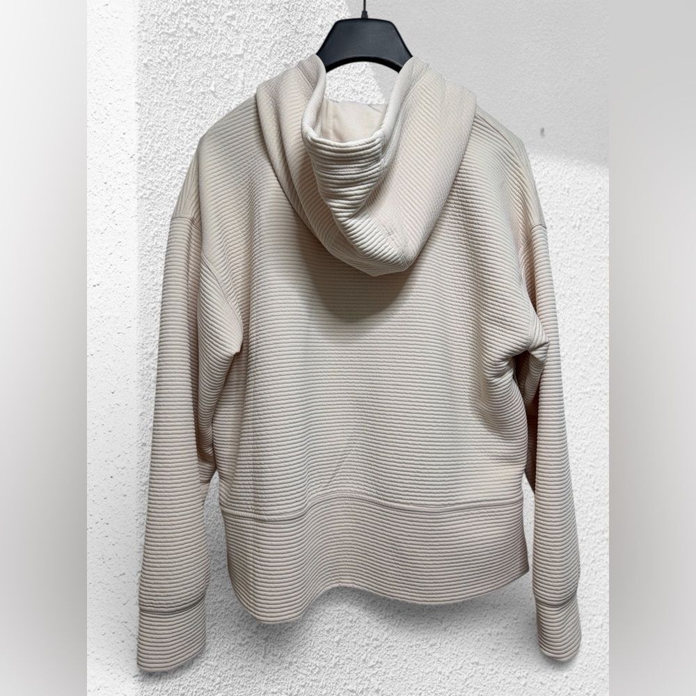 DKNY Sport Women’s Ribbed Zip Hoodie Jacket Sand Beige XL - Picture 6 of 12